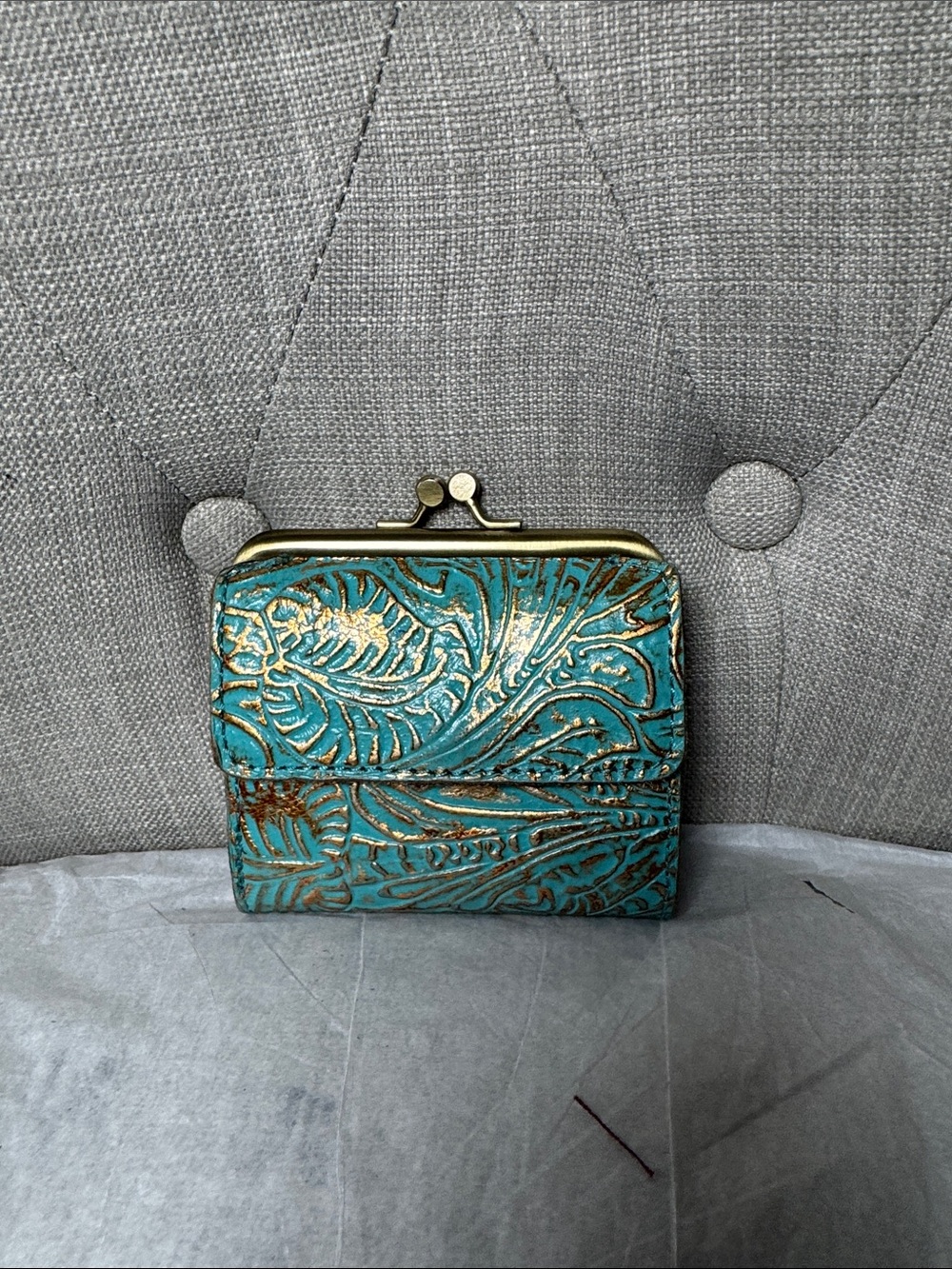 Patricia Nash Embossed Leather Kiss-Lock Wallet